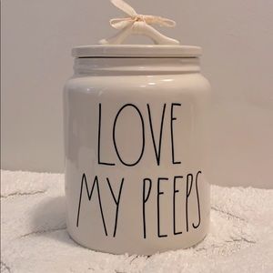 Rae Dunn LOVE MY PEEPS Ceramic Cookie Jar